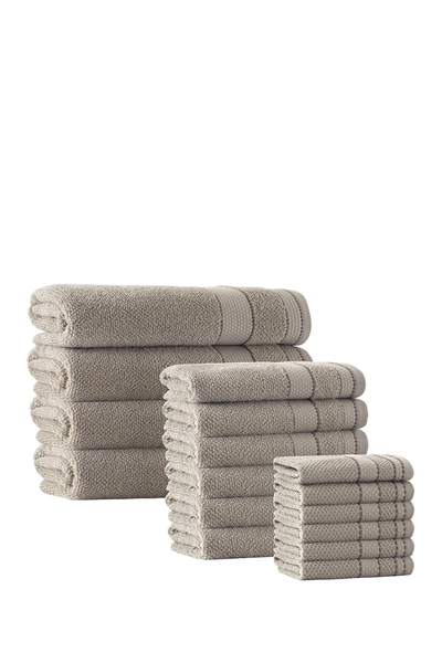 Shop Enchante Home Monroe Turkish Cotton 16-piece Towel Set In Beige