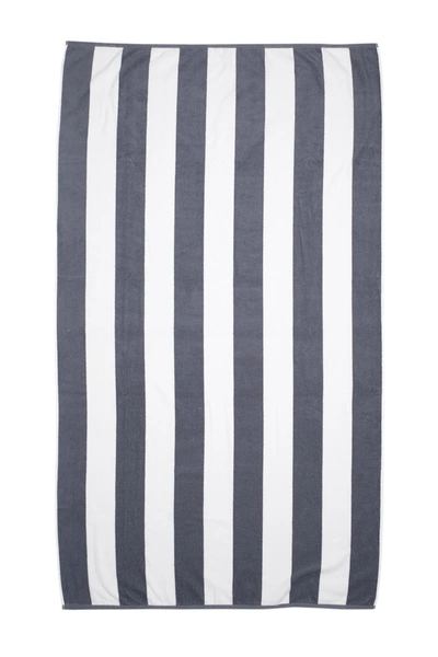 Shop Apollo Towels Marine Stripes Beach Towel In Silver Gray