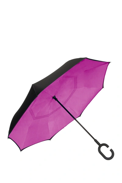 Shop Shedrain Unbelievabrella Reversible Umbrella In Nord Blk/hpink