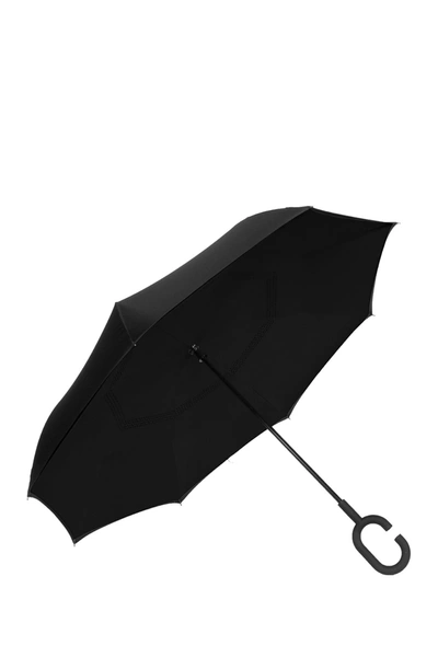 Shop Shedrain Unbelievabrella Reversible Umbrella In Nord Blk/blk