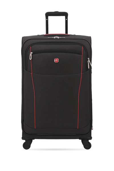 Shop Swissgear 24" Spinner Suitcase In Black-red