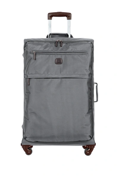 Shop Bric's Luggage 30" Nylon Spinner With Frame Suitcase In Grey With Brown