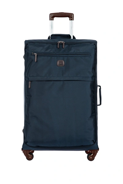 Shop Bric's Luggage 30" Nylon Spinner With Frame Suitcase In Blue/dark Brown