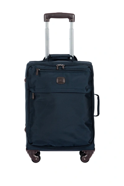 Shop Bric's Luggage 25" Nylon Spinner Frame Luggage In Blue/dark Brown
