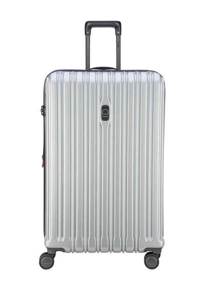 Shop Delsey 29" Trolley Suitcase In Silver