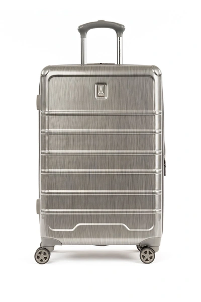 Shop Travelpro Rollmaster™ Lite 24" Expandable Medium Checked Hardside Spinner Luggage In Silver
