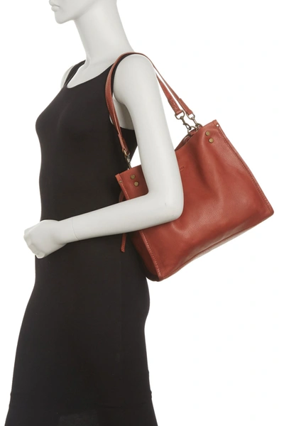 Shop American Leather Co. Lenox Leather Satchel In Brandy Smooth