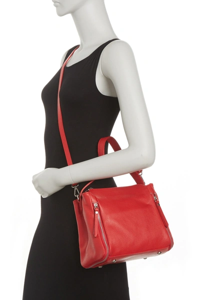 Shop Giulia Massari Leather Top Handle Shoulder Bag In Red