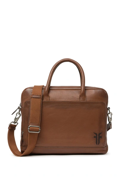 Shop Frye Leather Briefcase In Tan