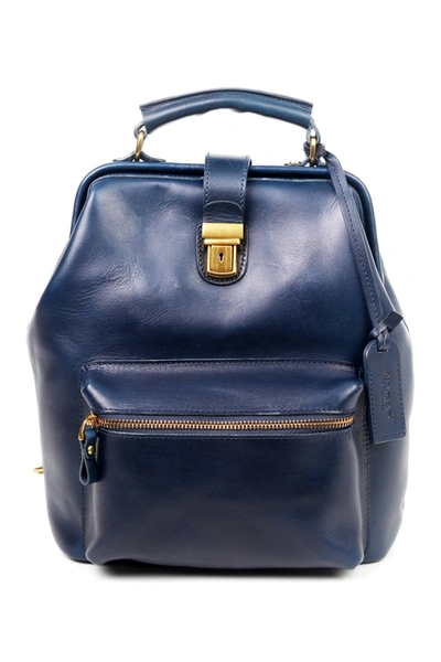 Shop Old Trend Leather Convertible Doctor Backpack In Navy