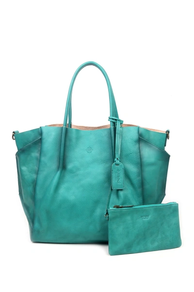Shop Old Trend Sprout Land Leather Tote Bag In Aqua Ombre