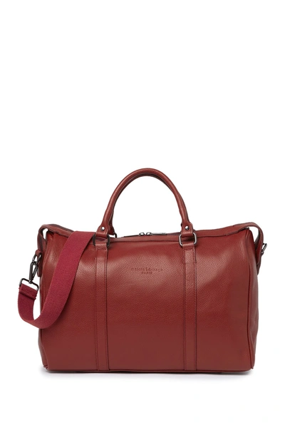 Shop Maison Heritage Sac Weekend Leather Bag In Burgundy