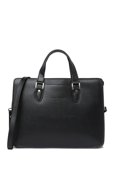 Maison Heritage Leather Briefcase Shoulder Bag In Black | ModeSens