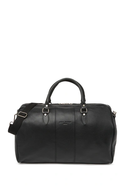 Shop Maison Heritage Travel Leather Duffle Bag In Black