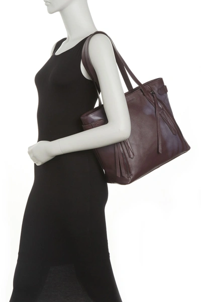 Shop Aimee Kestenberg City Slicker Leather Tote Bag In Merlot