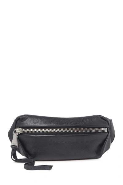 Shop Aimee Kestenberg Milan Leather Belt Bag In Black With Silver