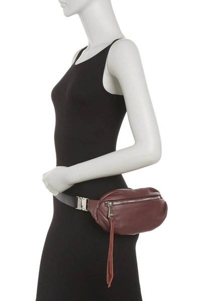 Shop Aimee Kestenberg Milan Leather Belt Bag In Mahogany W/ Silver