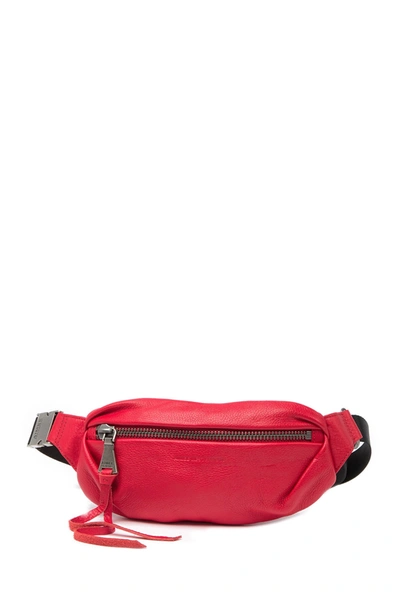 Shop Aimee Kestenberg Milan Leather Belt Bag In Cherry Red W/ Distress