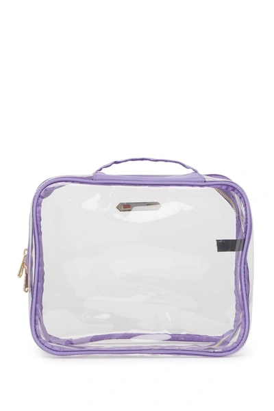Shop Aimee Kestenberg Hazel Transparent Cosmetic Travel Case Set In Lilac Scene Steaker