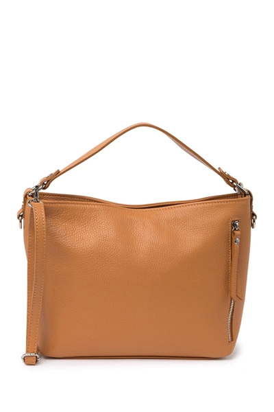 Shop Giulia Massari Leather Shoulder Bag In Cognac