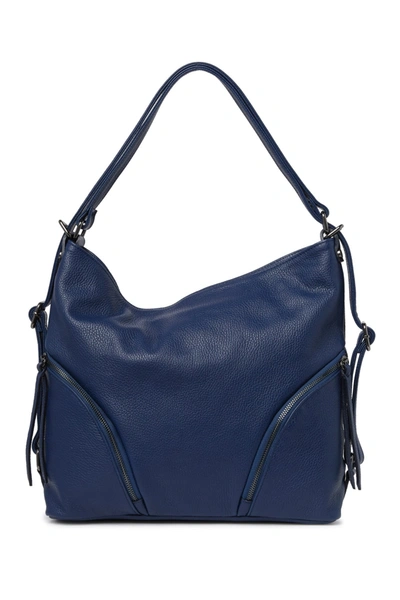 Shop Giulia Massari Leather Top Handle Shoulder Bag In Blue