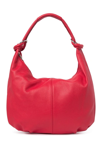 Shop Giulia Massari Top Handle Leather Shoulder Bag In Red