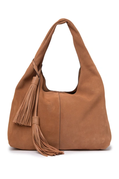 Shop Rachel Zoe Mitchel Suede Hobo Bag In Light Brown Suede Le
