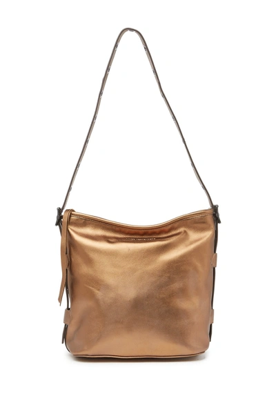 Shop Aimee Kestenberg Buckle Up Bucket Hobo Bag In Metallic Bronze