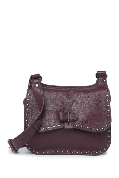 Shop Aimee Kestenberg Happy Hour Studded Leather Saddle Bag In Vino