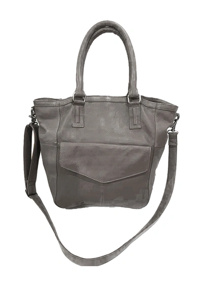 Shop Day & Mood Christina Leather Tote Bag In Elephant Grey