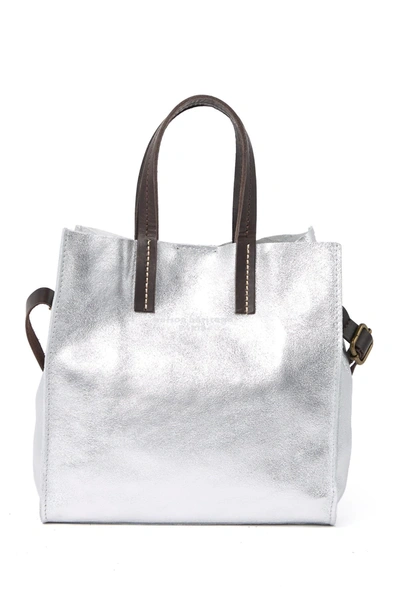 Shop Maison Heritage Sac Bandouliere Small Metallic Tote Bag In Argent