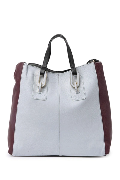 Shop Vince Camuto Telma Leather Tote In Pale Mist Mu