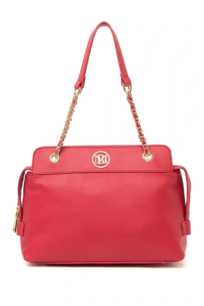 Shop Badgley Mischka Chain Strap Tote Bag In Red