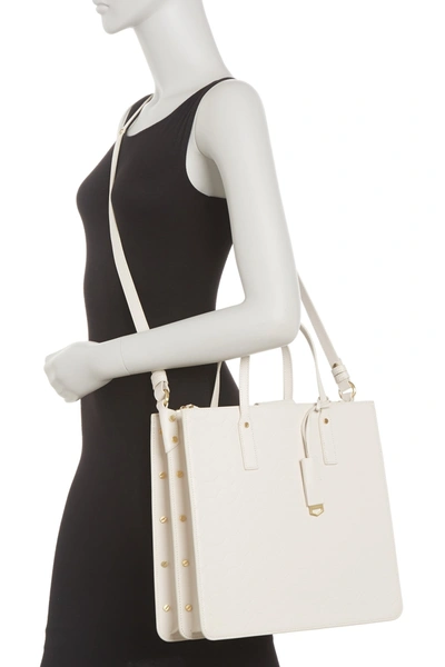 Shop Aimee Kestenberg Mariah Triple Entry Tote Bag In White Signature Embo