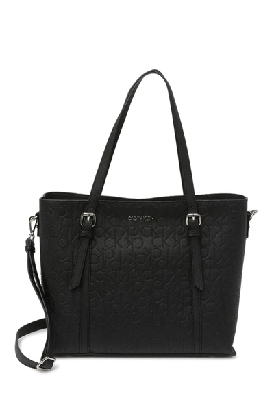 Shop Calvin Klein Novelty Shoulder Bag Tote In Black