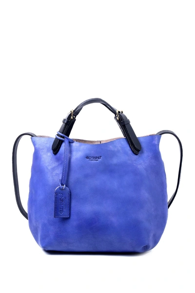 Old Trend Dip Dye Leather Mini Tote Bag In Sky Blue
