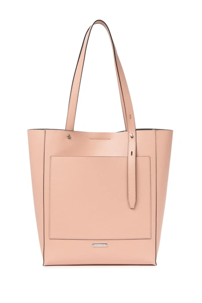 Shop Rebecca Minkoff Stella North South Leather Tote In Rosewood