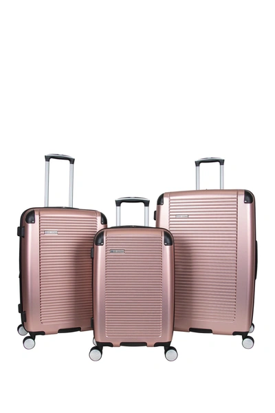 Shop Ben Sherman Nottingham 3-piece Lightweight Hardside Spinner Luggage Set In Rose Gold
