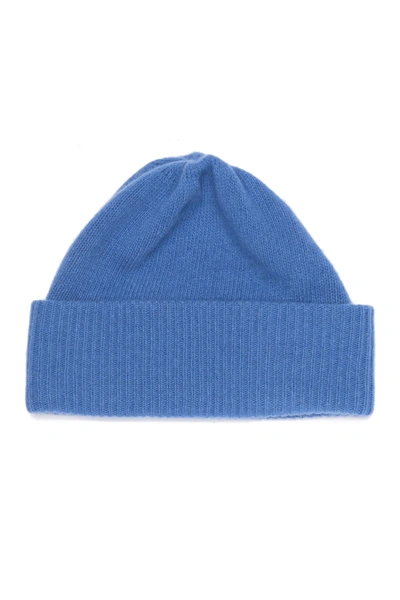 Shop Portolano Cashmere Rib Hat In Winte Blue