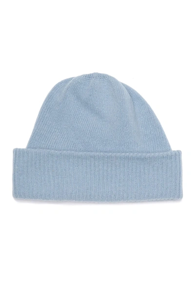 Shop Portolano Cashmere Rib Hat In Baby Blue