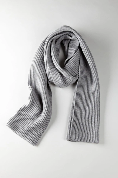 Shop Portolano Merino Scarf In Light Grey