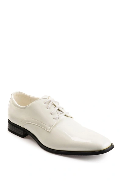 Vance Co. Cole Mens Patent Lace-up Oxfords In White