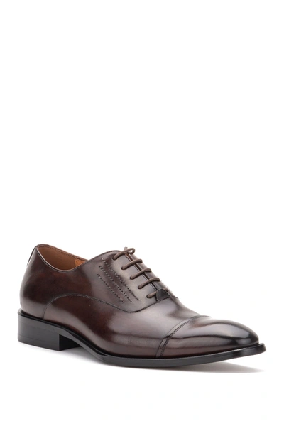 Shop Vintage Foundry Pence Cap Toe Leather Oxford In Brown