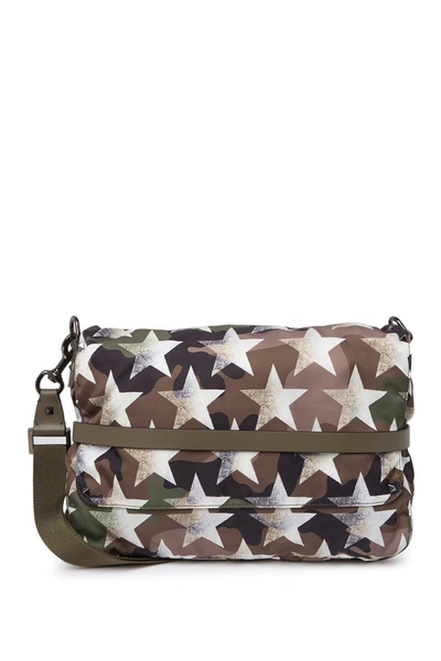 Shop Valentino Small Messenger Bag In Army Green/bianco/ar