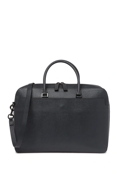 Shop Valentino Leather Briefcase In Dark Grey