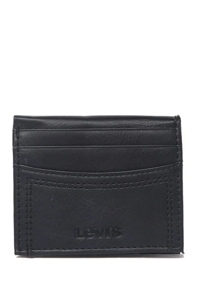 Shop Levi's Delgado Rfid Leather Bifold Wallet In Black