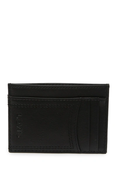 Shop Levi's X-capacity Getaway Leather Cardholder Wallet In Black