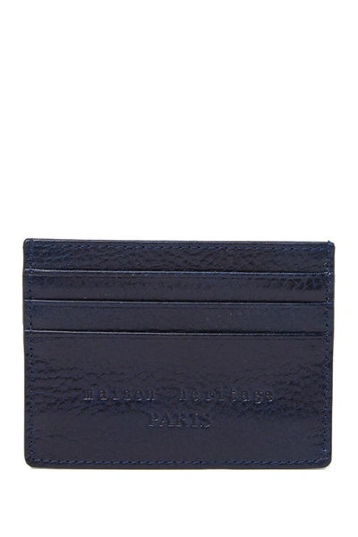 Shop Maison Heritage Smooth Leather Card Holder In Navy