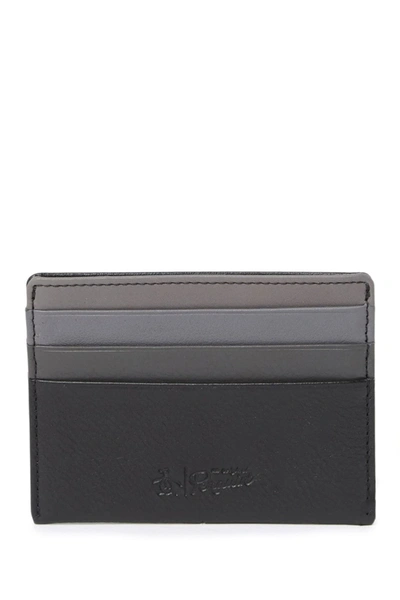 Original Penguin Ombre Leather Slim Card Case In Blk