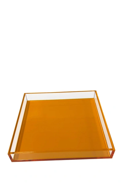 R16 Home Neon Orange Square Tray In Neon Orange